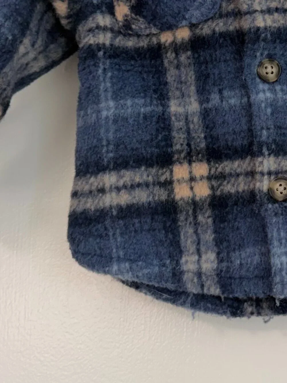 Carter's Baby Plaid Sherpa-Lined Shacket in Navy